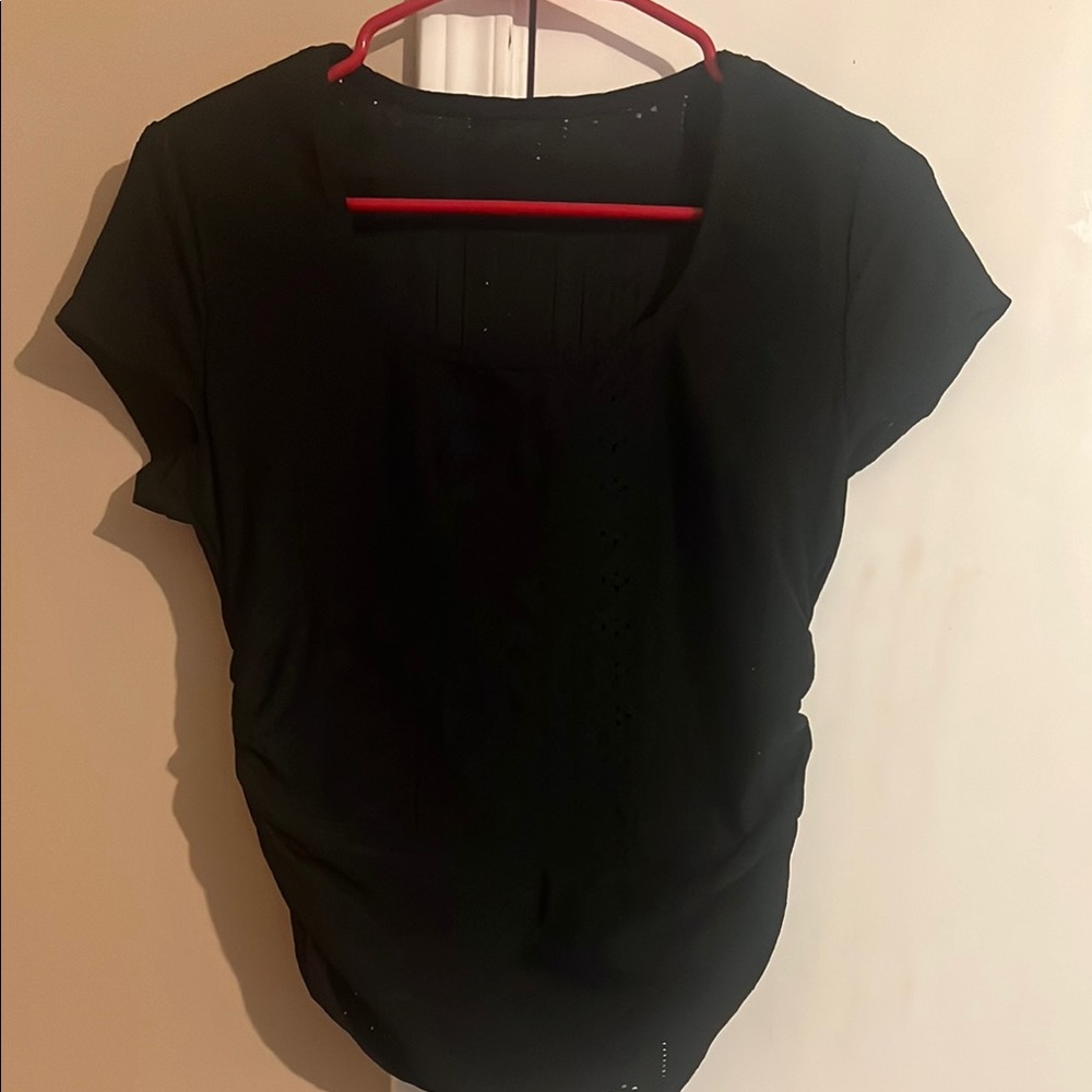 SHEIN Black Flutter Sleeve Fitted Bodysuit